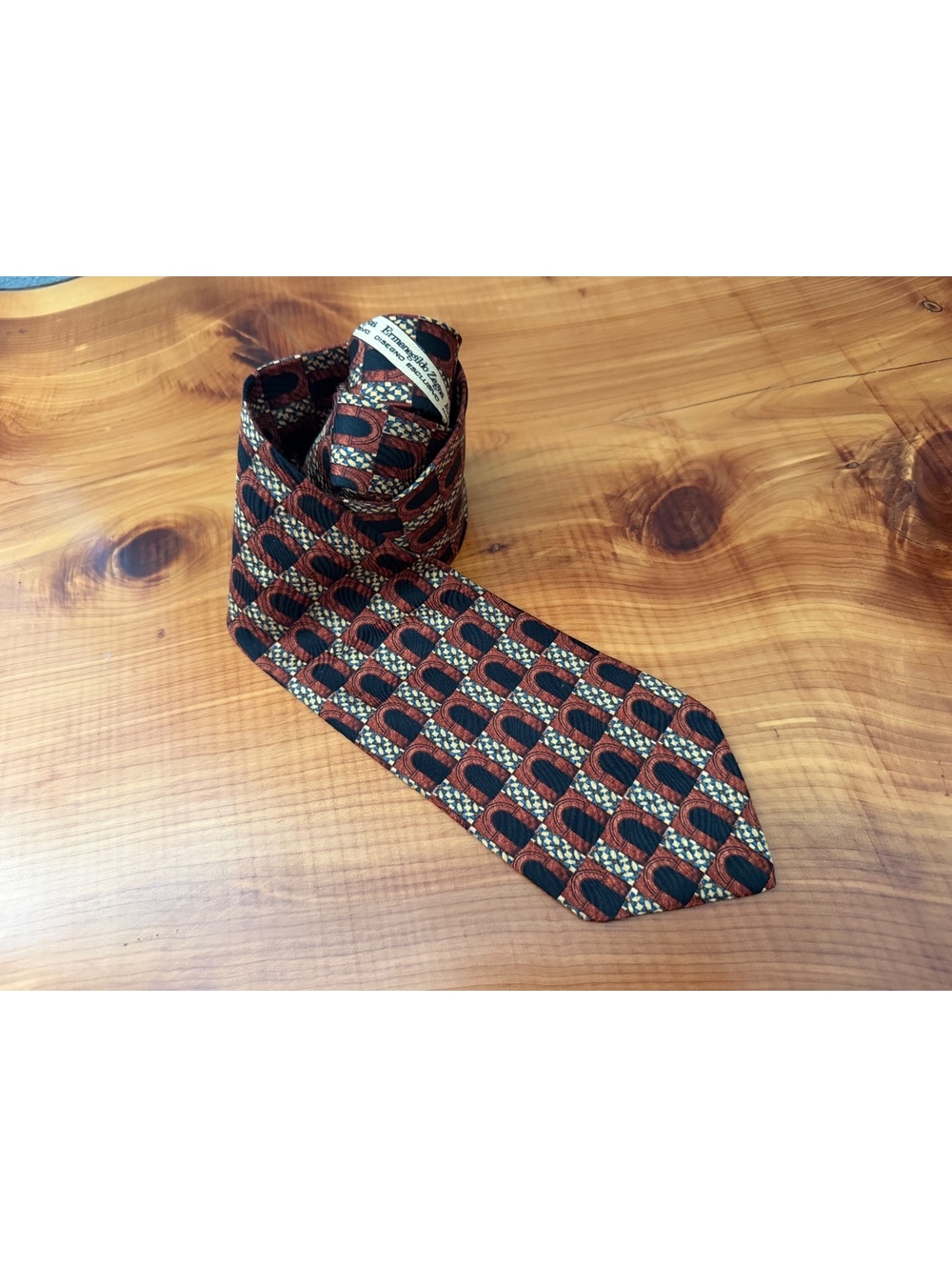 Ermenegildo Zegna Silk Multicolor Geo Men's Silk Neck Tie, Made in Italy
